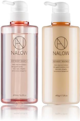 NALOW(ナロウ) シャンプー トリートメント ダメージ集中補修 ディープモイストタイプ×シャンプートリートメントセット (ボトル)