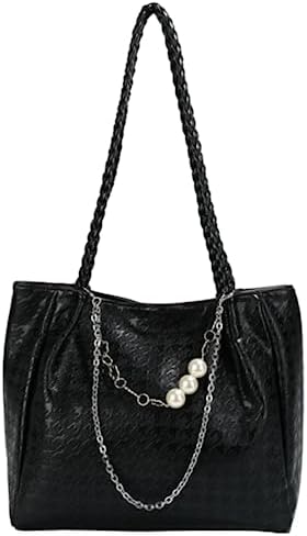 CEEKAY トートバッグ ハンドバッグ バッグ レディース ビッグ 軽量 マザーズバッグ ビジネス ファスナー付き PC収納 大容量 通勤 通学 肩掛け A4 軽い 大き目 レザー 40代 30代 20代 千鳥柄 ブラック