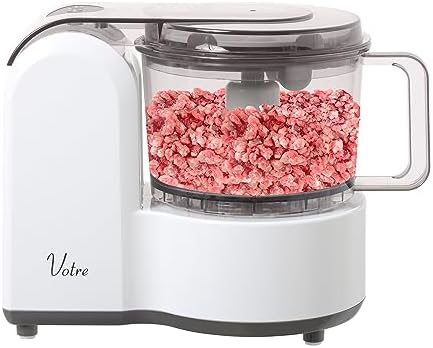 [山善] フードプロセッサー 1台4役 (刻む/混ぜる/おろす/練る) 大容量 最大調理容量500g 食洗器対応 ミキサー 電動おろし器 コンパクト収納 Votre ホワイト MFC-T500(W)