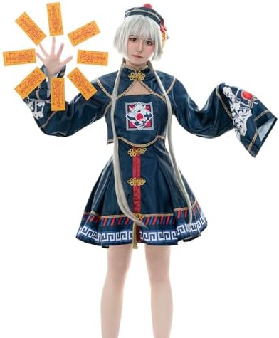 [JIURUN] ハロウィン コスプレ 衣装 アニメ キョンシー服 コスプレ ゴスロリ ロリータ かわいい レトロ ロリータ 仮装 コスチューム 学園祭 文化祭 イベント 仮装 暗黒風 演出服 Cosplay