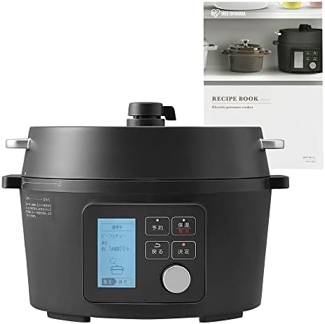 アイリスオーヤマ(IRIS OHYAMA) 電気圧力鍋 圧力鍋 4L 3~4人用 低温調理可能 卓上鍋 予約機能付き 自動メニュー90種類 ガラス蓋付き レシピブック付き ブラック PMPC-MA4-B