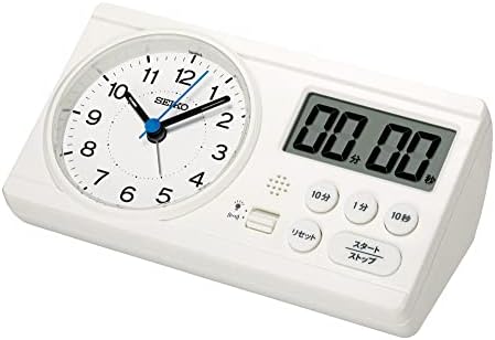 セイコークロック(Seiko Clock) 目覚まし時計 置き時計 知育 百ます計算 陰山英男モデル スタディタイム 白 60×160×88mm BC418W