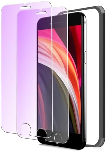iPhoneSE第2世代 / iPhoneSE第3世代 ガラスフィルム ブルーライト iPhone SE2 / SE3 保護フィルム ブルーライトカット アイフォンSE フィルム 2枚セット いphone せ2 / せ3 用 強化ガラス 画面保護 シート 硬度9H/指紋 防止/貼り付け簡単 ガイド枠 付き