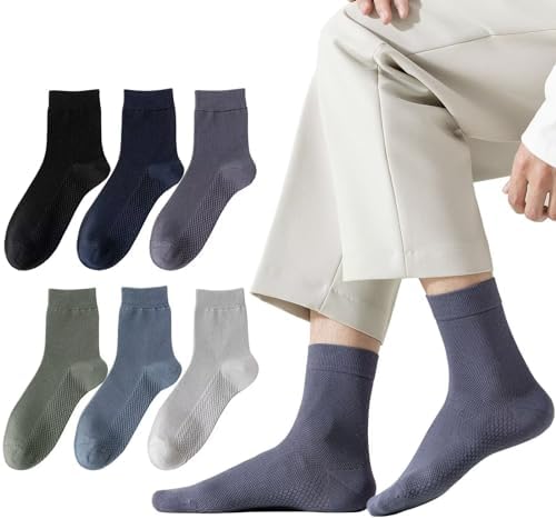[HWVICTORYV] 靴下 メンズ ビジネス ソックス抗菌 防臭 綿6足セット 24-27cm 薄手 涼しい靴下 おしゃれ カジュアル 締め付けない くつした メンズ 春 夏 秋 用 父の日 ギフト(マルチカラー)