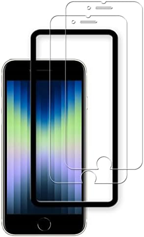 2 枚セット ガイド枠付き HKKAIS 日本製硝子採用 iPhoneSE 3 第3世代 iPhoneSE 2 第3世代 iPhone7 iPhone8 用 ガラスフィルム 強化 ガラス 液晶画面 保護フィルム