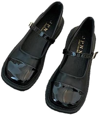 [1/2plus] ニブンノイチプラス シューズ ストラップ パンプス コンビ フラット バイ カラー ラウンド トゥ メリー ジェーン レディース