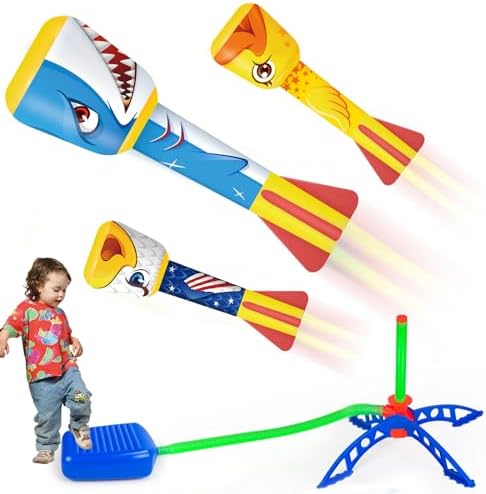 フォーム ロケット おもちゃ アウトドア スポーツ ロケット 公園遊び お祭り 運動不足解消 子供 大人 室外遊び 長距離 子供 おもちゃ 男の子 女の子 贈り物 誕生日 クリスマス プレゼント (ロケットランチャー-3P)