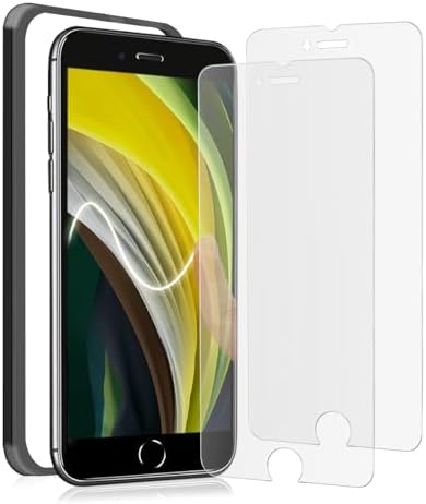 アンチグレア iPhone SE2 / SE3 ガラスフィルム アンチグレア iPhoneSE第2世代 / iPhoneSE第3世代 フィルム さらさら アイフォンSE 保護フィルム サラサラ いphone せ2 / せ3 用 強化ガラス 画面保護 シート 指紋 防止/ゲーム/マット/反射 防止/滑り ガイド枠 付き