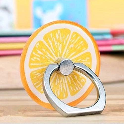 NEMISO スマホリング バンカーリング ホールドリング スマホスタンド スマートフォン タブレット ホルダー 薄型 指輪 リング 携帯アクセサリースタンド機能 落下防止 車載ホルダー 360回転 iPhone/Android各種他対応 オレンジ