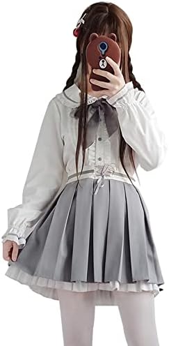 [JIURUN] 制服 ワンピース ロリータ コスプレ 女子高生 女装 ロリータ服 大きいサイズ 森ガール ワンピース 制服 ブレザー スカート jk 制服 セット 学生服 ブラウス プリーツスカート cosplay lolita 学園風 ゆったり ゆめかわいい