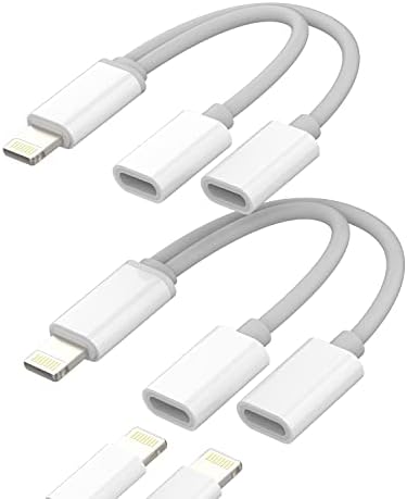 アップル アイフォン Lightning ジャック イヤホン 同時 きゅうそく充電 変換 アダプター （2パック） 2in1 ライトニング ヘッドホン ケーブル 急速充電器 コード 分岐 スプリッター Mfi認証あいふぉん 二股 プラグ あだぷたー Apple Auxイヤフォン じゃっくけーぶる 携帯 有線 いやほん 繋ぐ アクセサリー 対応iPhone 14 Ipad ip-BFX-2L