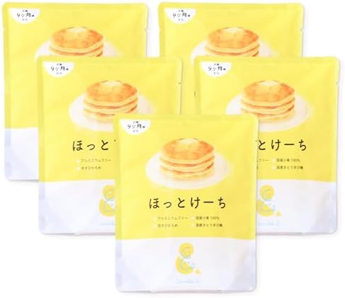 Smile&「ほっとけーち」100g×5個セット ホットケーキ/パンケーキミックス 保存料・着色料・香料無添加 アルミフリー 国産素材 さとうきび糖 甘さ控えめ 使い切り 離乳食 おやつ 赤ちゃん 後期 完了期 9ヶ月 12ヶ月 9ヶ月頃～