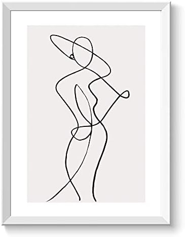 ポスター アートポスター A4/A3 北欧 おしゃれ インテリア モノトーン モノクロ ラインアート モダン 女性 マーブル フレームなし (A3サイズ) 029 A3