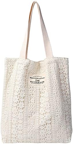 [Ｓｕｅｅｙａ] （スイーヤ） トート バッグ レディース レース キャンバス ショルダー 2way 肩掛け 可愛い シンプル 軽量 おしゃれ シート 裏地付き 収納可能 ポケット ファッション 通勤 通学