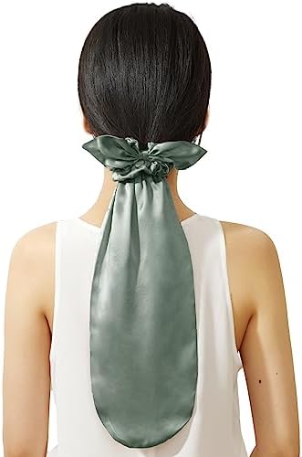 LILYSILK シルクシュシュシャイニーポニーキャップナイトキャップ 毛先100% 美髪 ポニー ロングヘア 毛先 シルク ヘアキャップ シュシュ付 髪の毛 優しい 守る かわいい 美容 アボカドグリーン