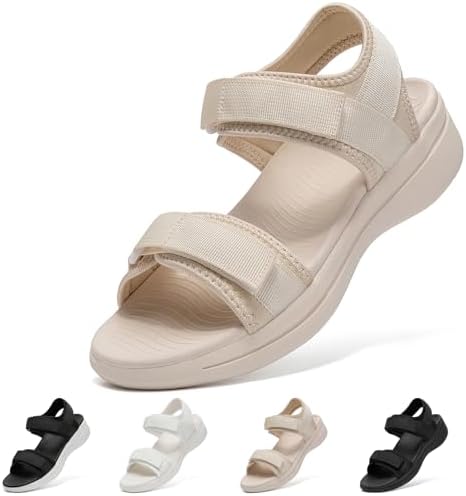 [SOARHOPE] サンダル スポーツサンダル 歩きやすい レディース マジックテープ 軽量 美脚 スニーカーサンダル ウォーキングサンダル 通気 女性 夏用 外履き