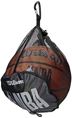 Wilson(ウイルソン) バスケットボール用バッグ NBA SINGLE BALL CARRY BAG (NBA シングル ボール キャリー バッグ) ユニセックス大人 WTBA70040 直径25cm×高さ25cm BLACK