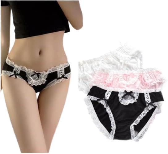 [ukiuki usagi] 女装パンツ 男の娘パンツ 男の娘コスプレ メンズ 大きいサイズ 3枚セット