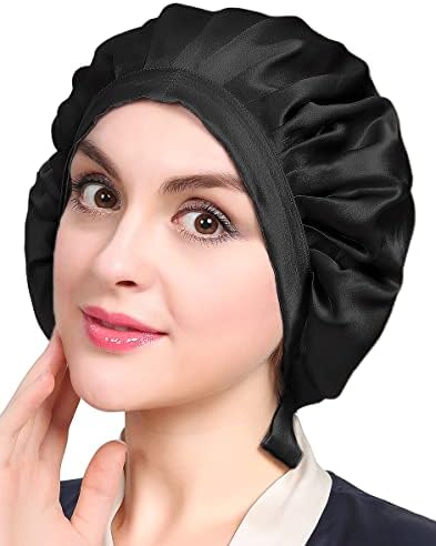 [LilySilk] 天然シルク100% ナイトキャップ 枝毛防止 保湿美髪 ロングヘア用 お休みキャップ 就寝用 産後用 (1/4周ゴム)