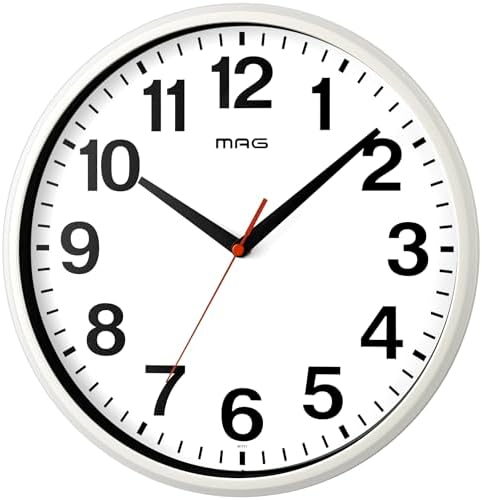 MAG(マグ) 掛け時計 壁掛け時計 直径29.0㎝ アナログ シューレ 静音 連続秒針 ホワイト W-771WH-Z