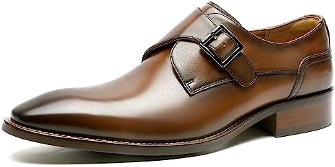 [フォクスセンス] ビジネスシューズ 革靴 メンズ 本革 ドレスシューズ プレーントゥ 紳士靴 モンクストラップ