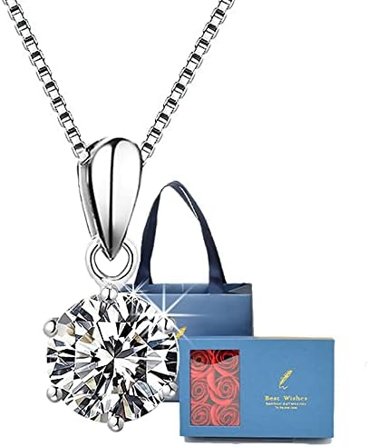 [Angel's Closet] ネックレス レディース ジュエリー  ダイヤモンド より輝く ジュエリー 1.0ct  モアッサナイト 1カラット ネックレス ペンダント シルバー925 5層プラチナコーティング 誕生日 プレゼント お祝い ギフト 結婚 記念日 パーティー ギフトBOX ギフトバッグ付