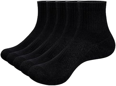 [YUEDGE] 靴下 メンズ スポーツ ゴルフ レーニング ソックス 吸汗 防臭 綿 クッション クウォーター ソックス 适用 23-25 25-27 27-29 cm