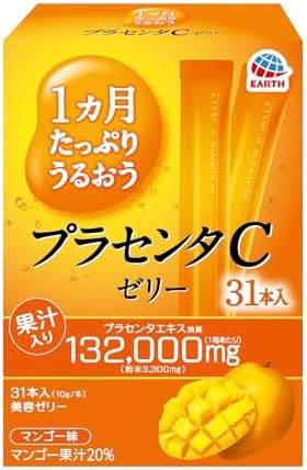 アース製薬 1ヵ月たっぷりうるおうプラセンタCゼリーマンゴー味 10gx31本