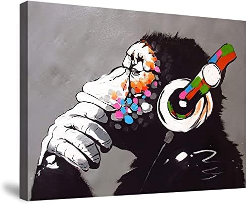 ポスター バンクシー チンパンジー アートパネル アートフレーム キャンバスアート フレーム装飾画 壁掛け 壁アート 壁飾り 現代 インテリア 絵 おしゃれ モダンアート 壁アート(40x50cm)