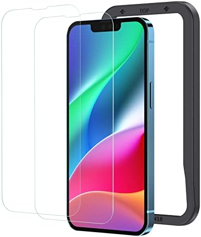 NIMASO ガラスフィルム iPhone 14 用/iPhone 13 Pro 用/iPhone 13 用 強化 ガラス 液晶 保護 フィルム ガイド枠付き 2枚セット NSP21H282