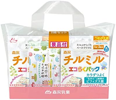 森永 フォローアップミルク チルミル エコらくパック つめかえ用 1600g(400g×2袋×2箱) [1歳頃~3歳頃(満9ヶ月頃からでもご使用いただけます) 入れかえタイプの粉ミルク] 景品つき