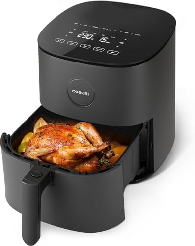 COSORI ノンフライヤー 4.7L 大容量 家庭用 電気 エアフライヤー 最高温230℃ 揚げ物 ポテト 惣菜 日本語レシピ付き タイマー 自動電源オフ PSE認証済み グレー [メーカー保証2年] CAF-L501-KJP