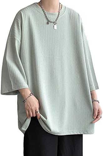 [foveitaa] tシャツ メンズ 夏服 七分袖 おおきい サイズ 涼しい ゆったり かっこいい ビッグシルエット なつふく ストリート 人気 シンプル オシャレ 人気 無地 韓国風ファッション カジュアル トップス 柔らかい肌触り 洋服 軽い 柔らかい
