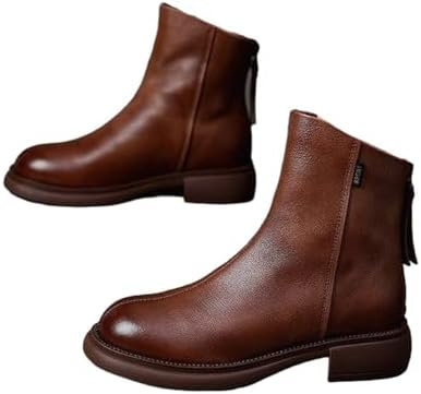 [Bebemax] 秋と冬厚底婦人靴中ふくらはぎ快適ハンサムマーチンブーツ女性本革 柔らかい フラットシューズ チェルシーブーツ 防水 おしゃれ 歩きやすい レディース靴 ビジネスシューズ アンクルブーツ カジュアル オフィス 大人 ブーティー 美脚 通勤