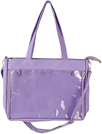 [ALL DAY Shining] トートバッグ 手提げバック ショルダー クリアポケット 痛バック いたばっぐ 痛バ 推し活 オタ活 コンサート イベント A3 A4 横長