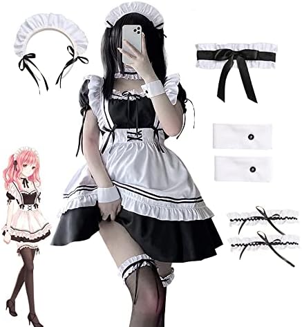 [JIURUN] コスプレ メイド服 メイド エプロン ゴスロリ ロリータ かわいい ハロウィン 衣装 仮装 ロリータ セクシー コスチューム 学園祭 文化祭 パーティー Cosplay