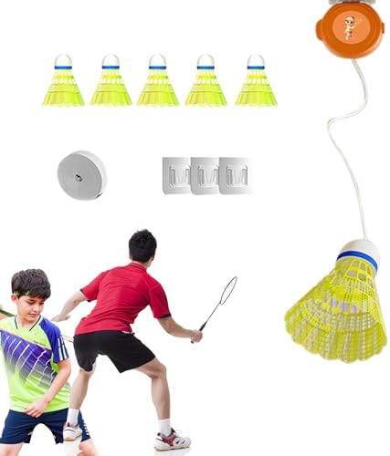 Amazon限定ブランド初心者バドミントン練習 1人バドミントン バドミントン 自宅練習 趣味1人バドミントン 自動リバウンド 自己粘着 伸縮性 調節可能 スポーツ バドミントン 初心者 贈り物 プレゼント 箱入り 純正