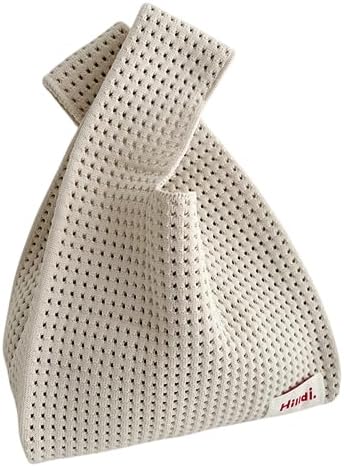 [VNGOLERRY] トートバッグ ニットバッグ 無地 レディース おしゃれ ニットトート サブバッグ ハンドバッグ ミニバッグ トレンド カジュアル シンプル エコバック 編みバッグ