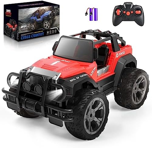 Carox ラジコン オフロード 子供向け 人気 おもちゃ車 充電式バッテリー2個付き ヘッドランプ付き 1/16スケール 操作時間160分 2.4GHz ラジコン RCカー 大型タイヤのオフロードカー SDGs 男の子 プレゼントOX30