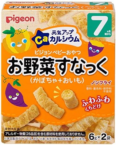 ピジョン 元気アップCa お野菜すなっく かぼちゃ+おいも 7ヶ月頃から 6g×2袋