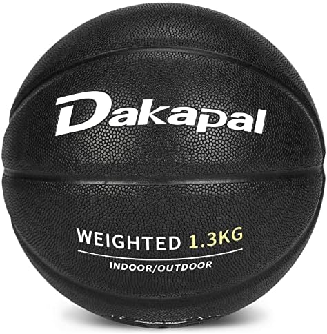 Dakapal バスケットボール 7号 1.0KG/1.3KG/1.5KG PU 吸湿 防水 屋内 屋外用 バスケ （ブラック）