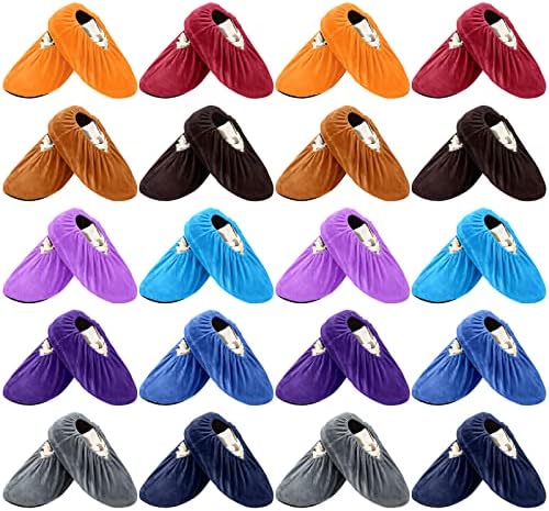 Mepase ボーリングシューズプロテクターカバー フランネル ボーリングシューズカバー 滑り止め ボーリングボールシューズカバー 大人用 ボーリングボール スポーツアクセサリー ワンサイズ 10色