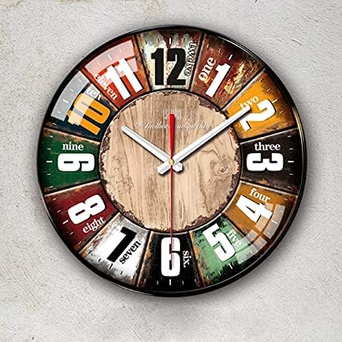 WiViVi掛け時計シンブルで耐久性のある正しいナイムキーピング復古おしゃれインテリア時計壁掛けかけ時計おしゃれモンダン静音連続秒針丸型ウォークロックデジタル見やすいwall clock 12インチリビングroom寝室装飾（ガラスパネル・ヴィティング・プレイド）