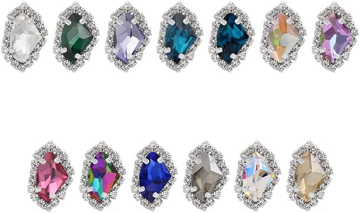 K9 ガラス製ラインストーン AXE キラキラ爪付き台座 9*14MM 手芸用ビジュー パーツ 10個 (001SA)