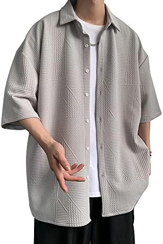 [Aaronlive] メンズ シャツ 半袖 夏服 無地 大きいサイズ カジュアル オシャレ おしゃれ ゆったり シンプル 軽い 柔らかい 人気 服 シャツ メンズ