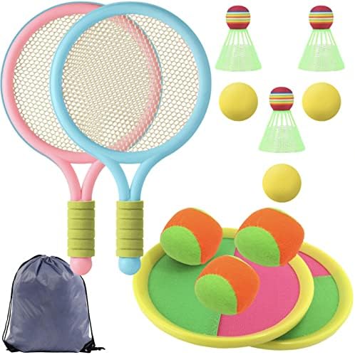Sweet Plus テニス バドミントン ミニラケット おもちゃ 子供 羽付き 外遊び アウトドア 室内 スポーツ 運動