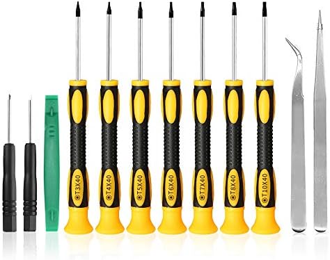 Newseego トルクスドライバーセットT3 T4 T5 T6 T7 T8 T10スタードライバー付きスクリュードライバーセット、電話/Mac/コンピューター修理用 修理ツール ピンセット ヘラ付き (12pcs)