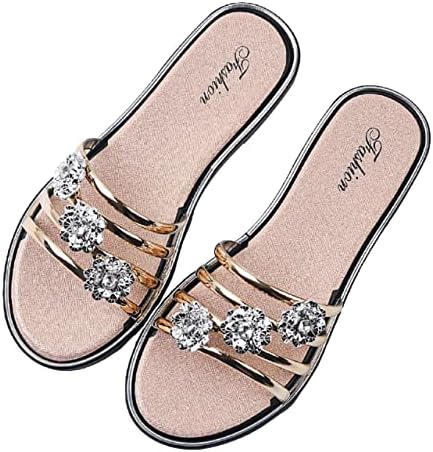 [レリカ] キラキラ フラット ペタンコ サンダル 美脚 軽量 ローヒール 歩きやすい セクシー カジュアル シューズ レディース