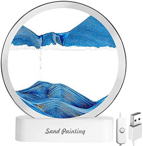 Vukayoサンドピクチャー LED 砂絵 置き型 アート インテリア 砂 おしゃれ 綺麗 ユニーク お洒落 癒し スタイリッシュ モダン プレゼント ギフト 新築祝い 引っ越し祝い 父の日 SH-02 (ブルー)