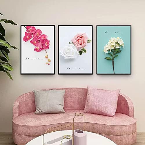 Mestiker ウォールステッカー ピンク 花 植物 赤いバラ ランです DIY 壁紙シール はがせる おしゃれ 北欧 モダンアート インテリア 絵画 壁掛け アート 装飾 壁絵 ポスター wall sticker decoration（30*40cm*3枚）